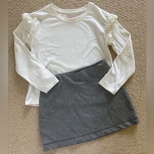 Girls size 8 fall outfit old navy cat & jack houndstooth plaid skirt eyelet top